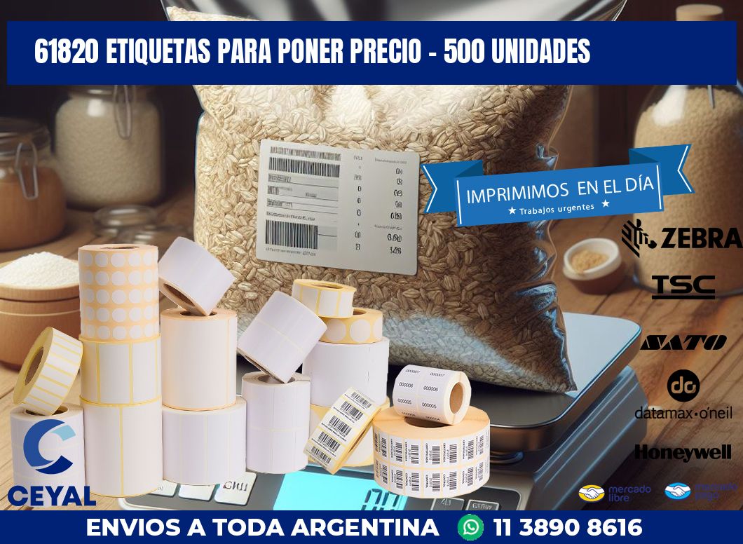 61820 ETIQUETAS PARA PONER PRECIO - 500 UNIDADES