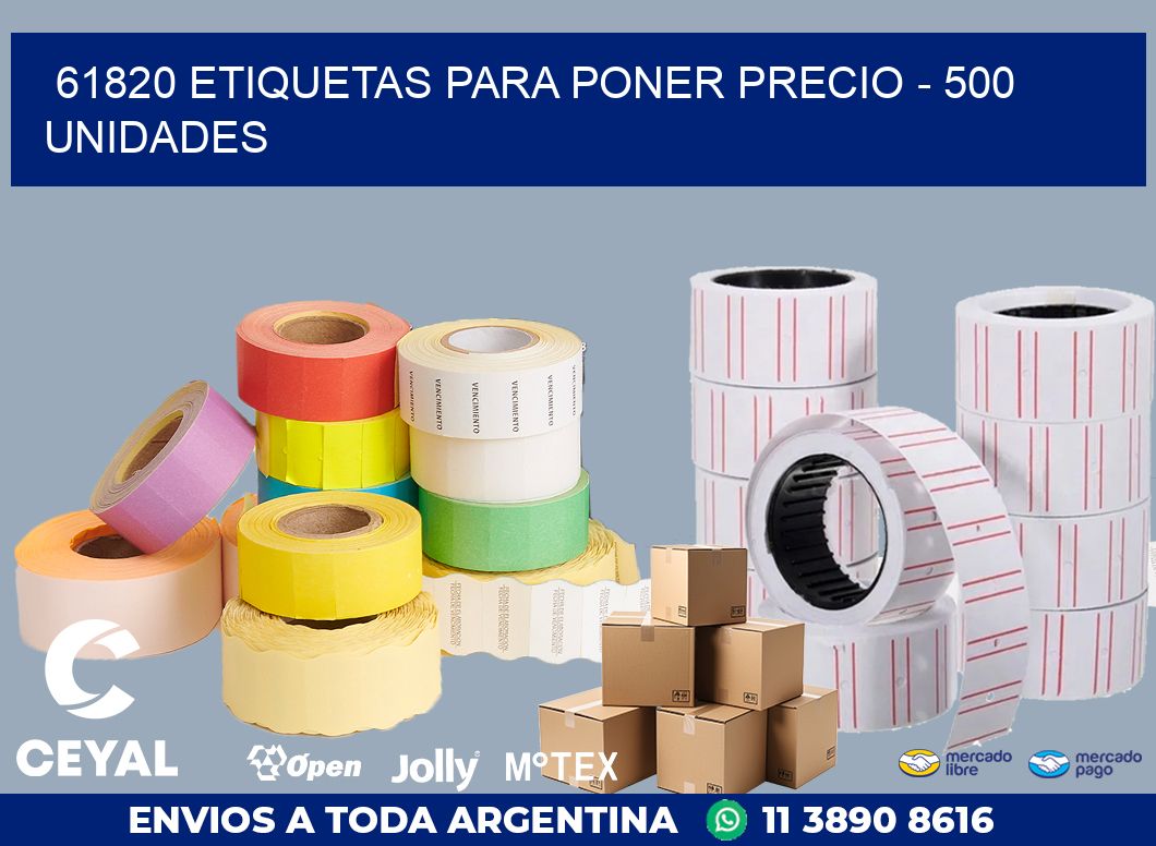 61820 ETIQUETAS PARA PONER PRECIO - 500 UNIDADES