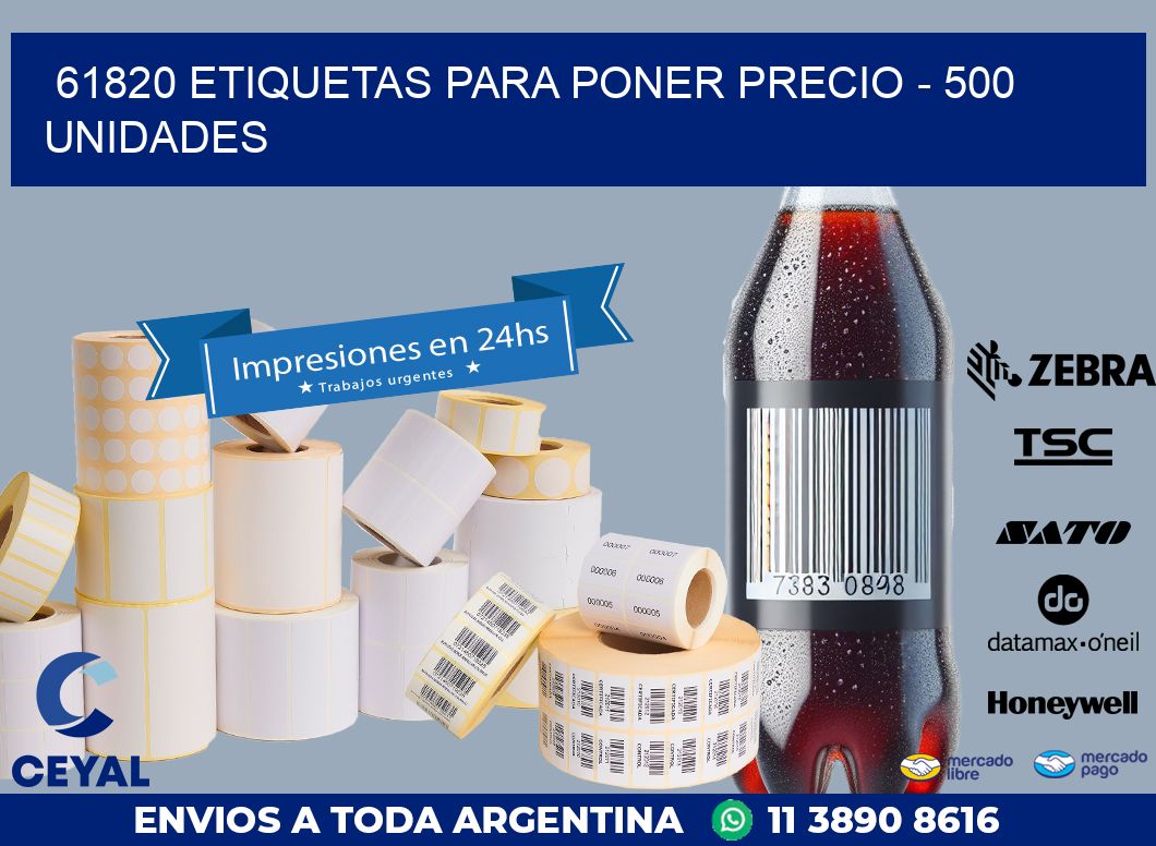 61820 ETIQUETAS PARA PONER PRECIO – 500 UNIDADES