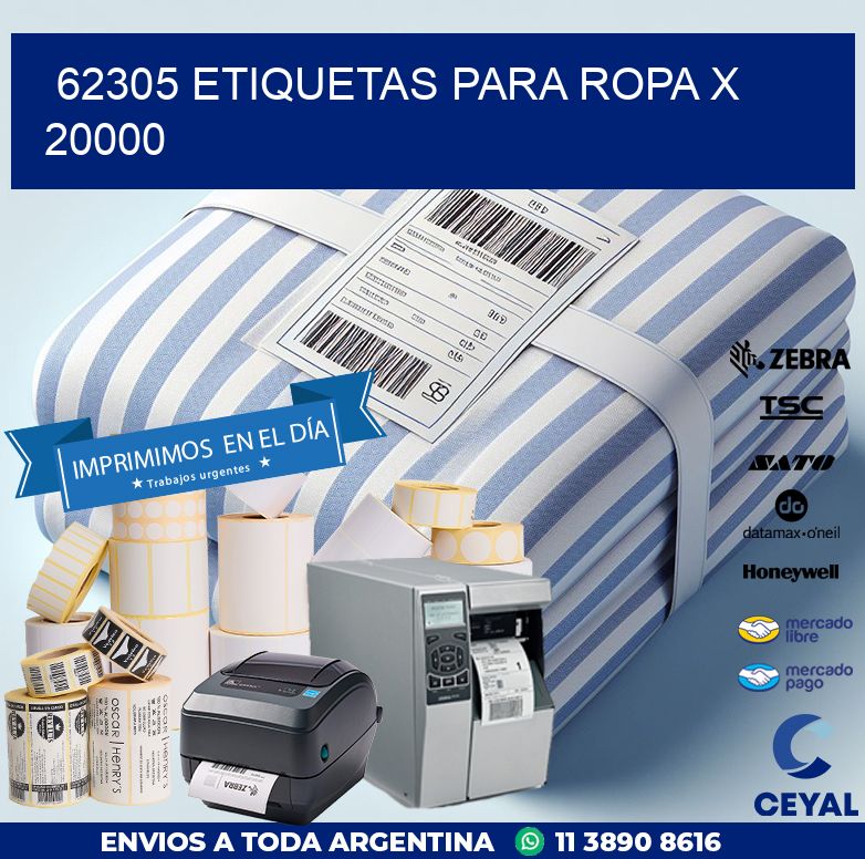 62305 ETIQUETAS PARA ROPA X 20000