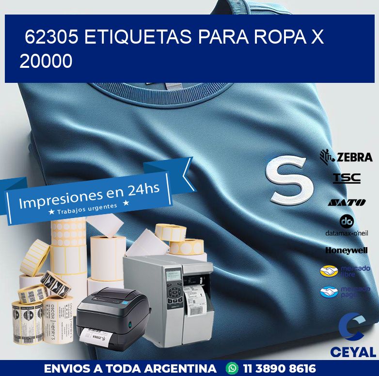 62305 ETIQUETAS PARA ROPA X 20000