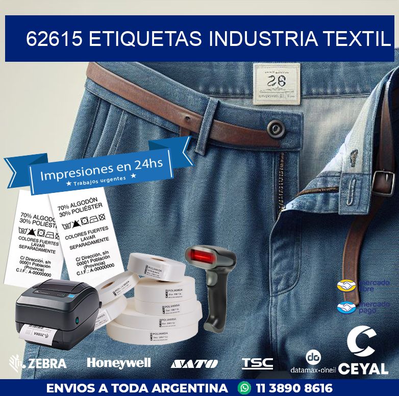 62615 ETIQUETAS INDUSTRIA TEXTIL