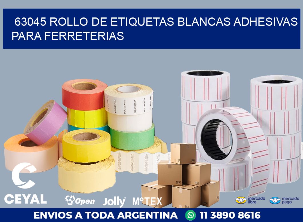 63045 ROLLO DE ETIQUETAS BLANCAS ADHESIVAS PARA FERRETERIAS