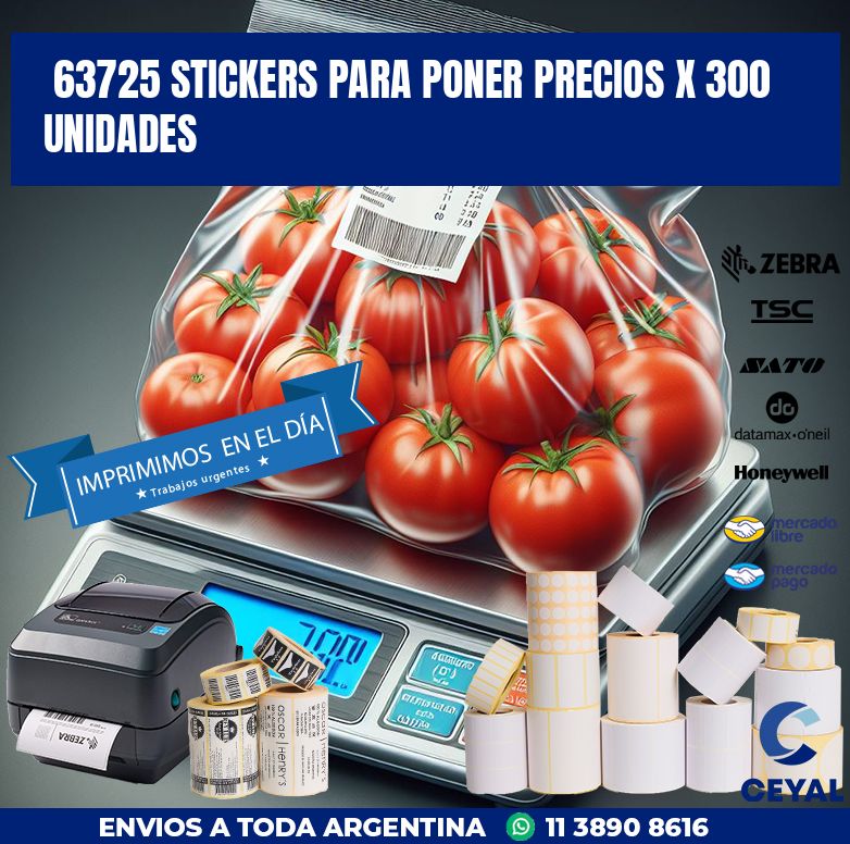 63725 STICKERS PARA PONER PRECIOS X 300 UNIDADES