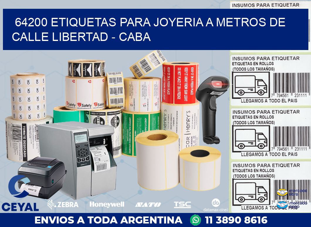 64200 ETIQUETAS PARA JOYERIA A METROS DE CALLE LIBERTAD - CABA