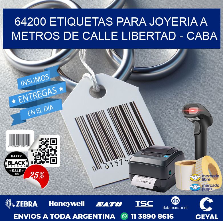 64200 ETIQUETAS PARA JOYERIA A METROS DE CALLE LIBERTAD - CABA