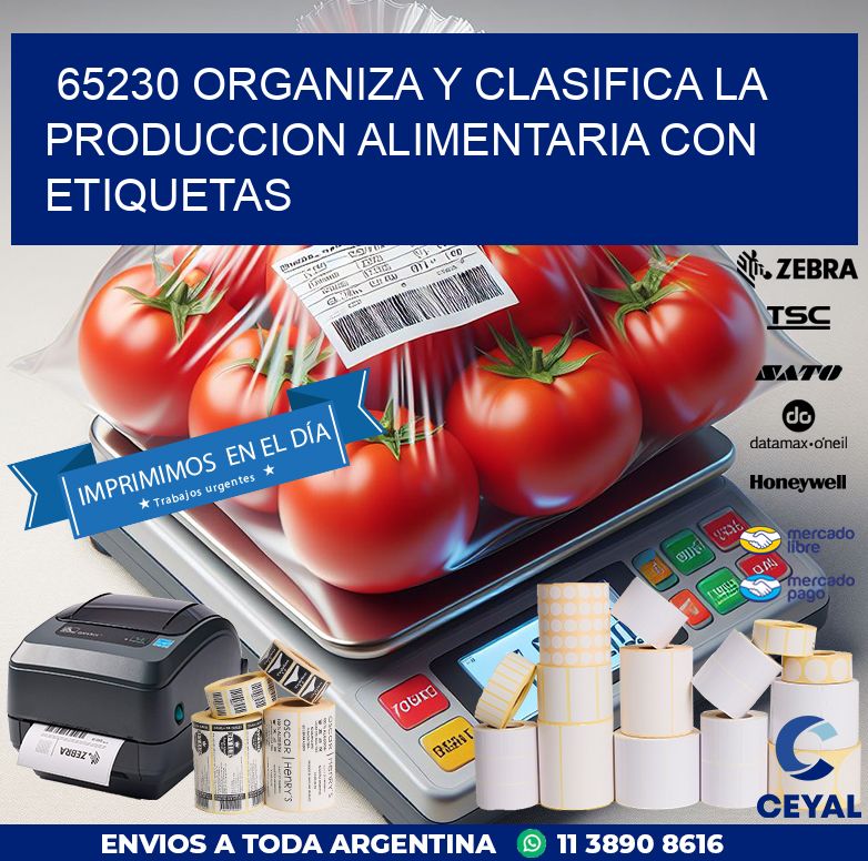 65230 ORGANIZA Y CLASIFICA LA PRODUCCION ALIMENTARIA CON ETIQUETAS