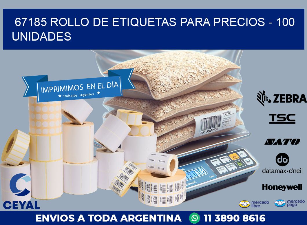 67185 ROLLO DE ETIQUETAS PARA PRECIOS – 100 UNIDADES