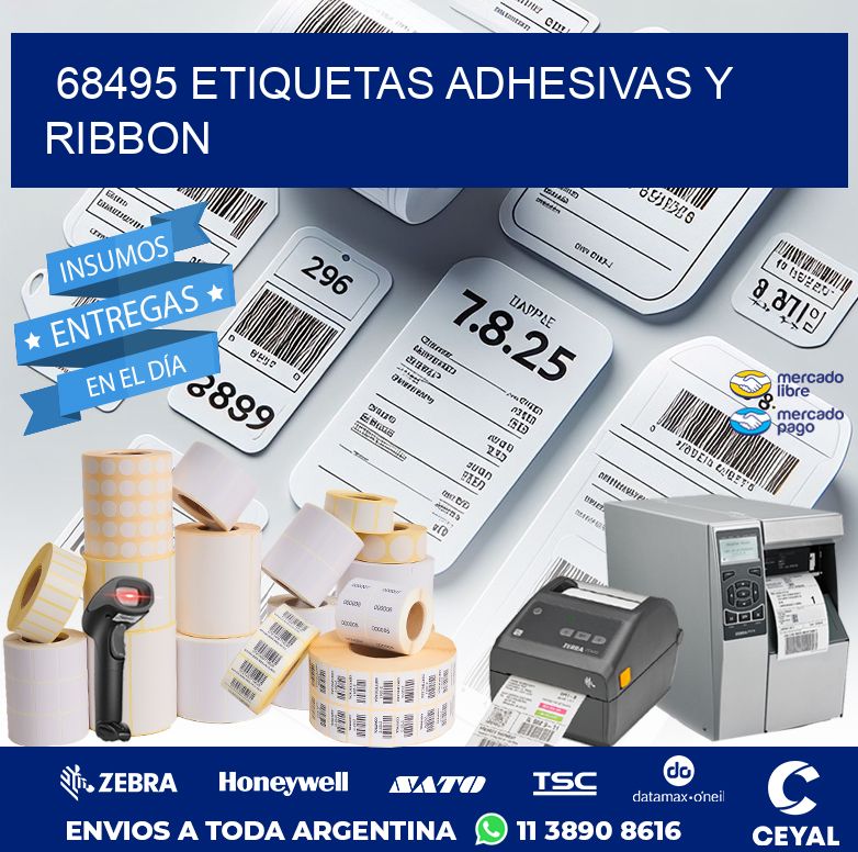 68495 ETIQUETAS ADHESIVAS Y RIBBON