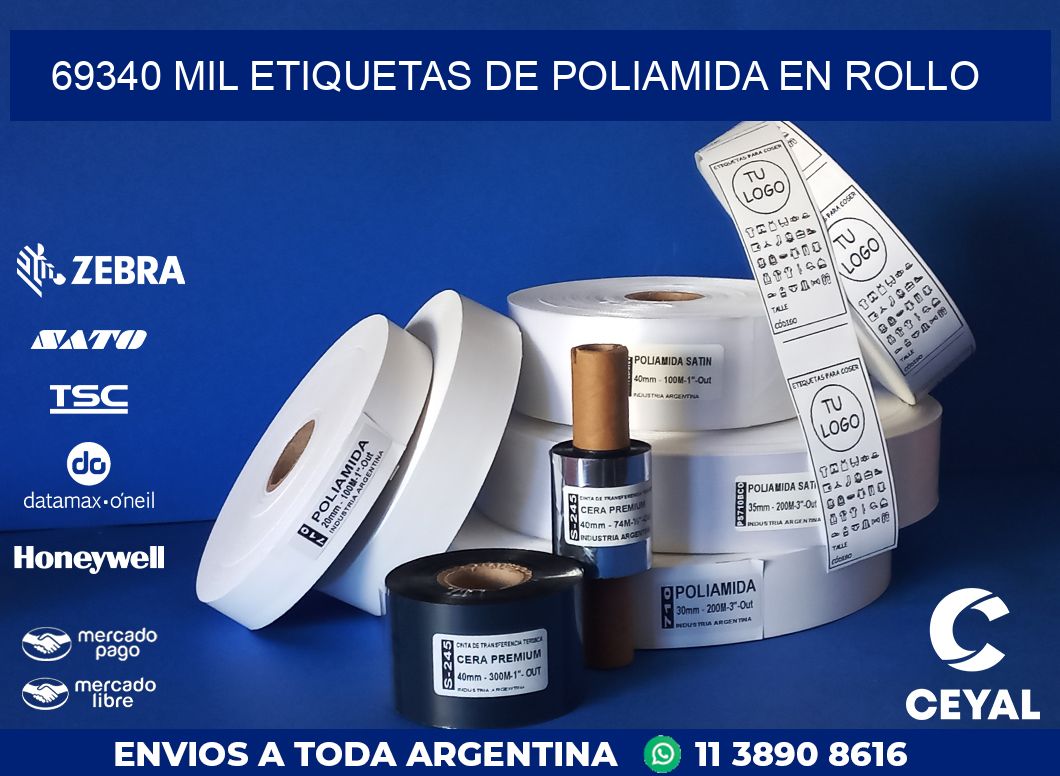 69340 MIL ETIQUETAS DE POLIAMIDA EN ROLLO