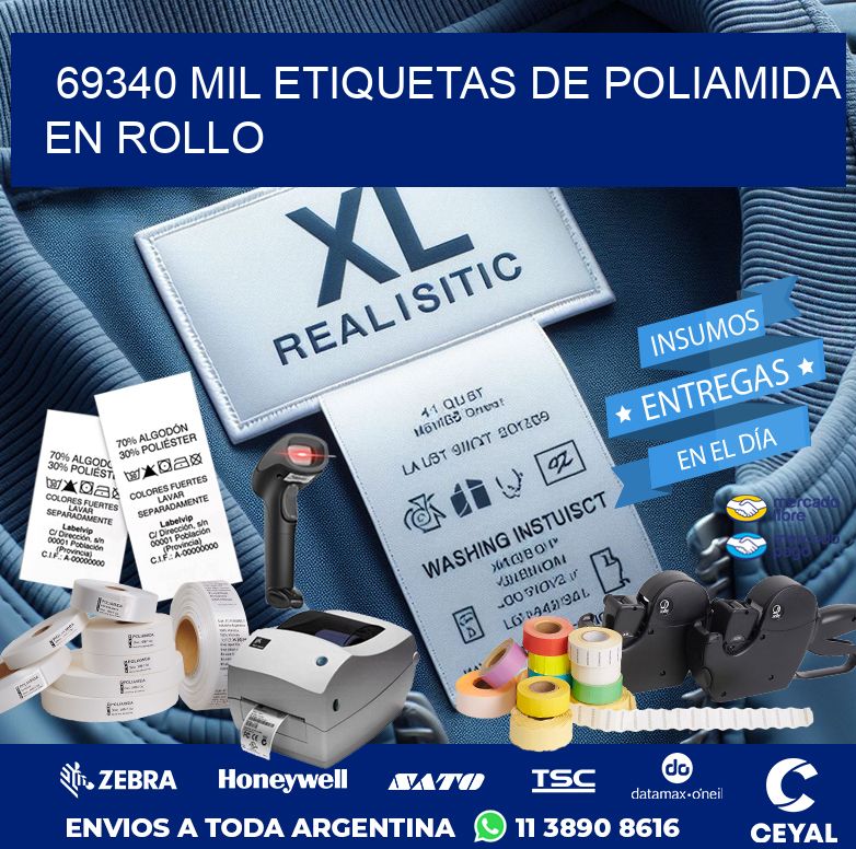 69340 MIL ETIQUETAS DE POLIAMIDA EN ROLLO