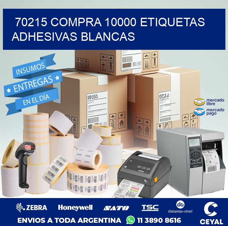 70215 COMPRA 10000 ETIQUETAS ADHESIVAS BLANCAS