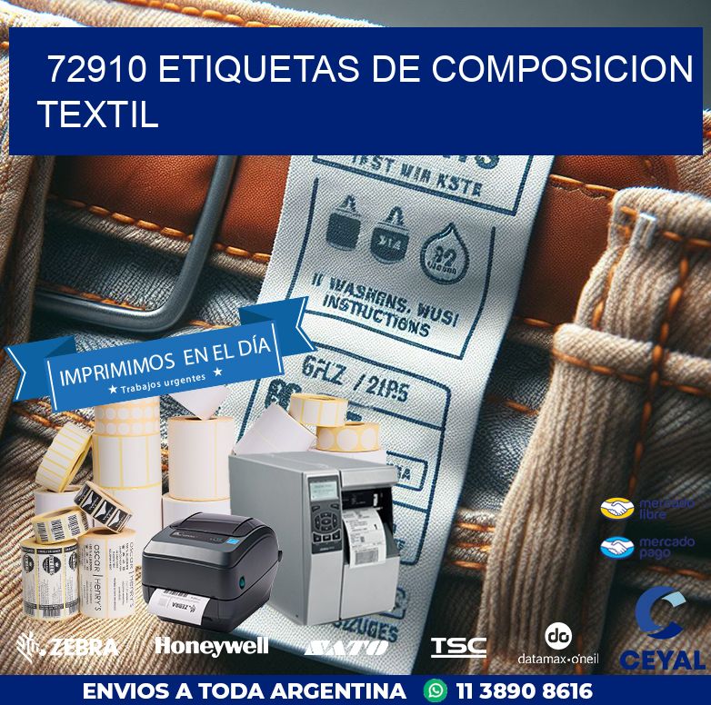 72910 ETIQUETAS DE COMPOSICION TEXTIL