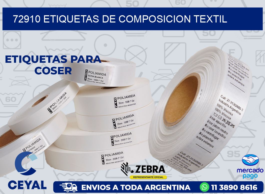 72910 ETIQUETAS DE COMPOSICION TEXTIL