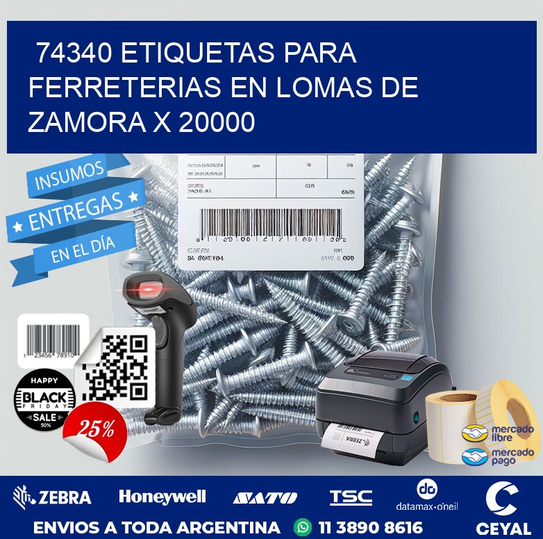 74340 ETIQUETAS PARA FERRETERIAS EN LOMAS DE ZAMORA X 20000