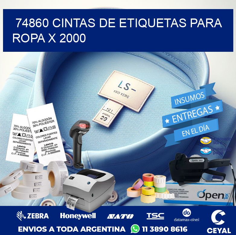 74860 CINTAS DE ETIQUETAS PARA ROPA X 2000