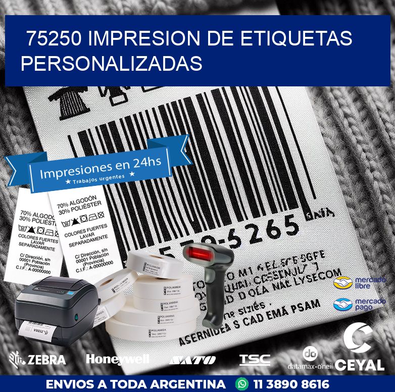 75250 IMPRESION DE ETIQUETAS PERSONALIZADAS