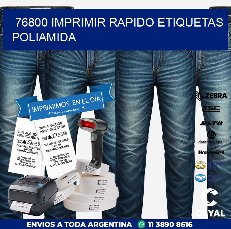 76800 IMPRIMIR RAPIDO ETIQUETAS POLIAMIDA