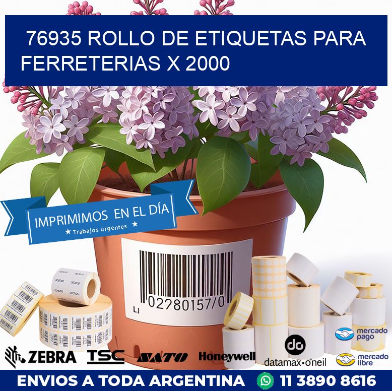 76935 ROLLO DE ETIQUETAS PARA FERRETERIAS X 2000