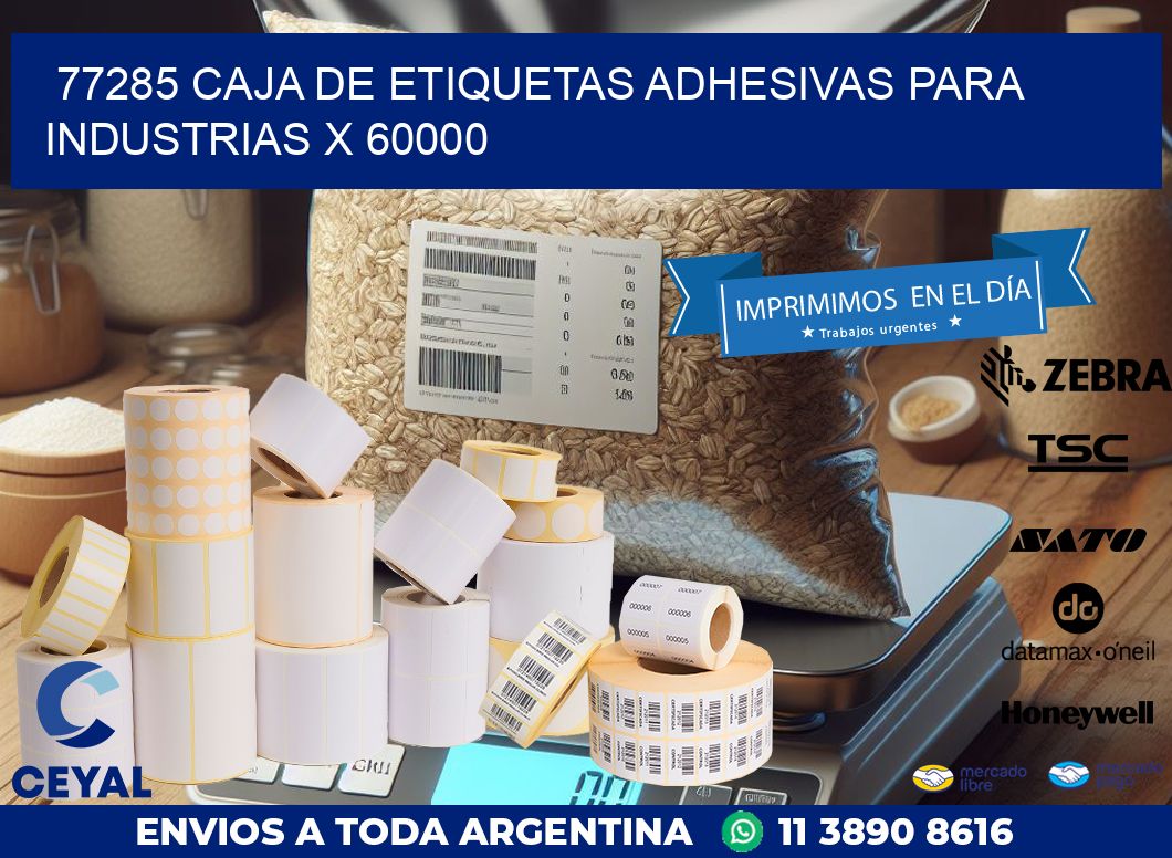 77285 CAJA DE ETIQUETAS ADHESIVAS PARA INDUSTRIAS X 60000