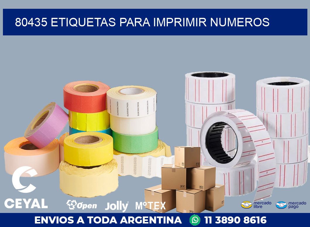 80435 ETIQUETAS PARA IMPRIMIR NUMEROS