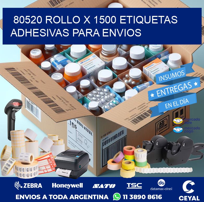 80520 ROLLO X 1500 ETIQUETAS ADHESIVAS PARA ENVIOS