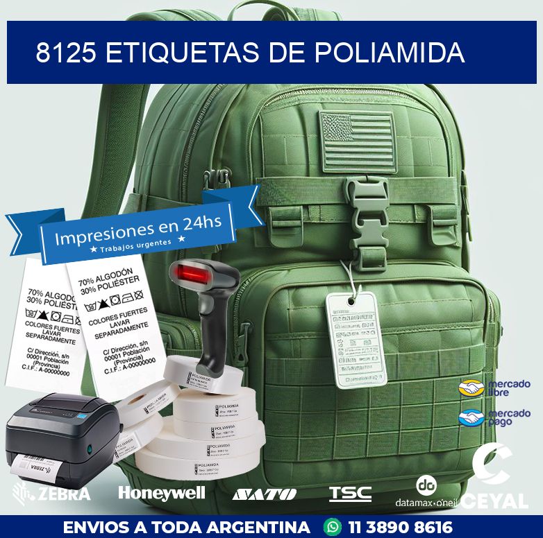 8125 ETIQUETAS DE POLIAMIDA