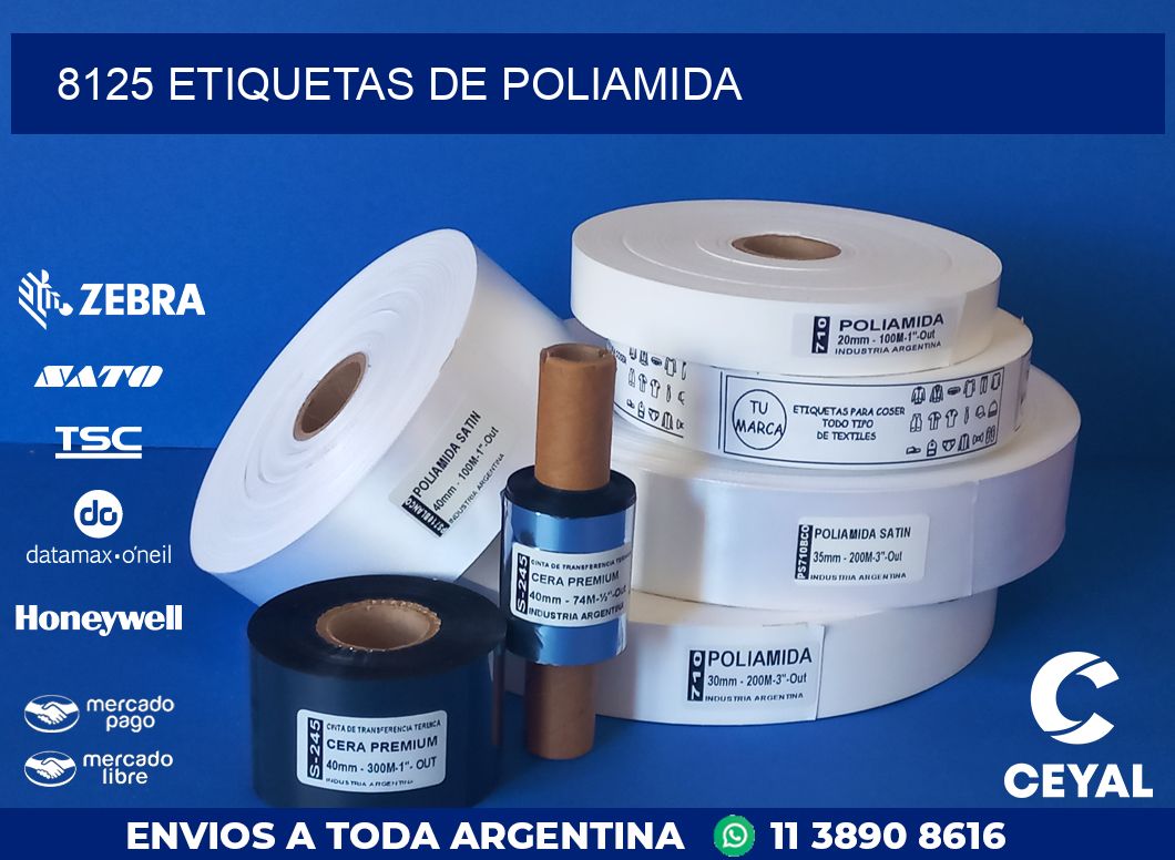 8125 ETIQUETAS DE POLIAMIDA