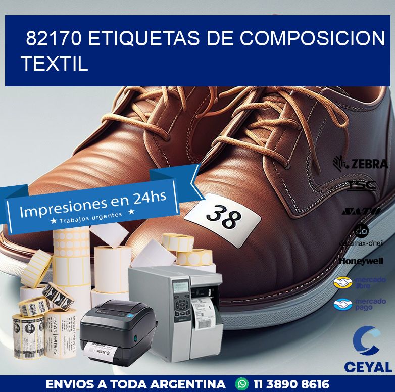82170 ETIQUETAS DE COMPOSICION TEXTIL