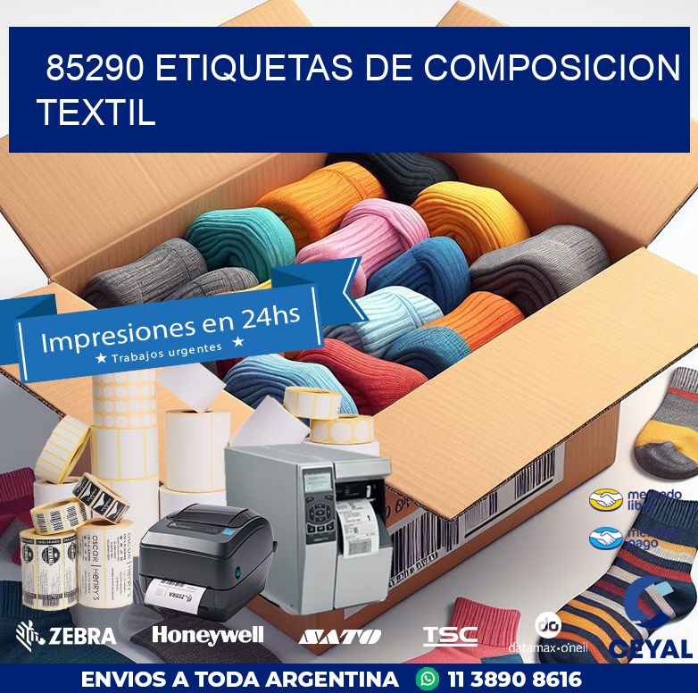 85290 ETIQUETAS DE COMPOSICION TEXTIL