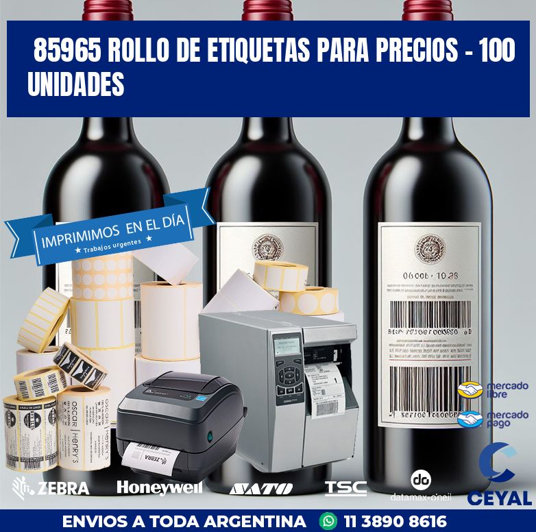 85965 ROLLO DE ETIQUETAS PARA PRECIOS - 100 UNIDADES