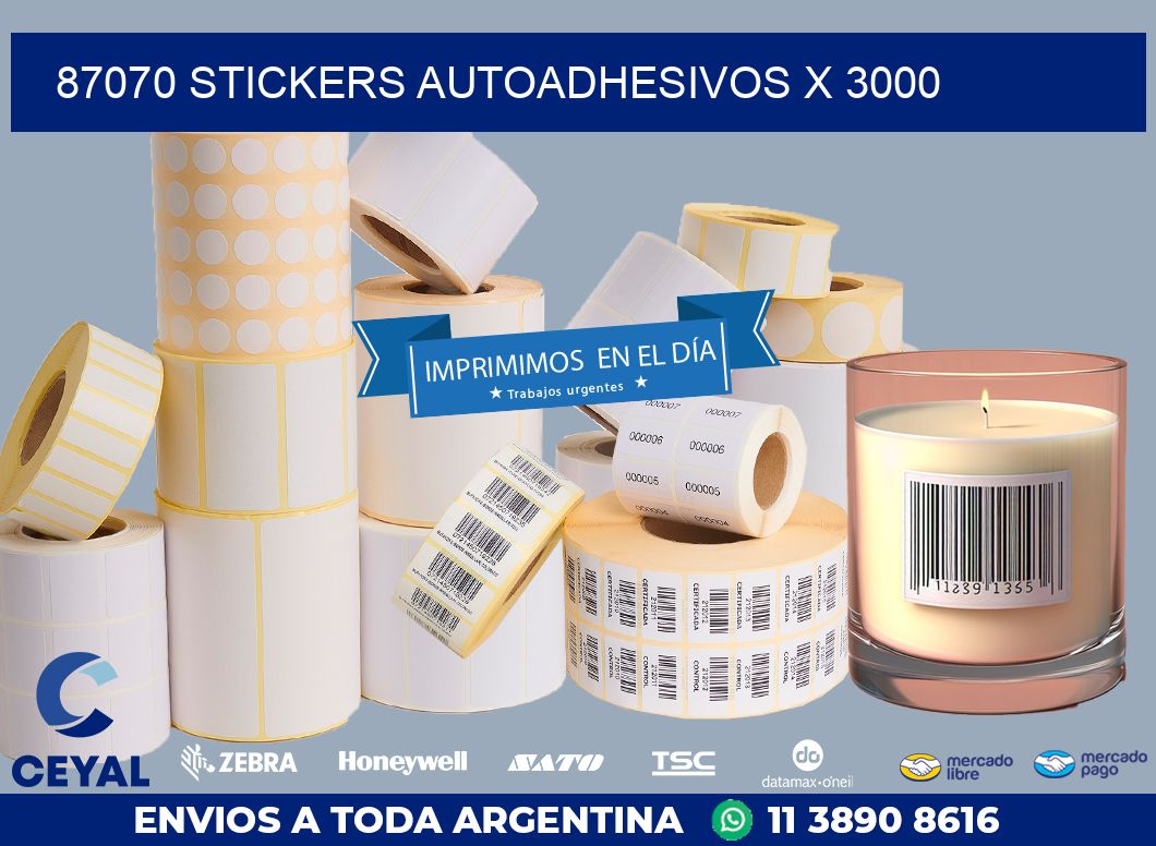 87070 STICKERS AUTOADHESIVOS X 3000
