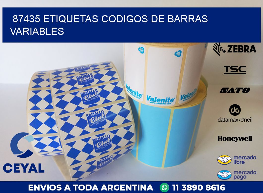 87435 ETIQUETAS CODIGOS DE BARRAS VARIABLES