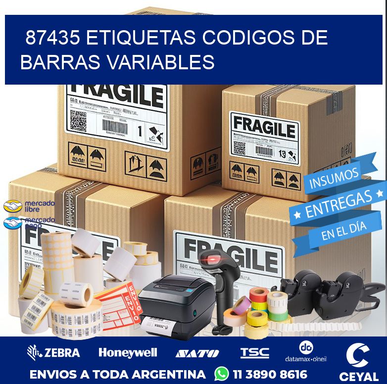 87435 ETIQUETAS CODIGOS DE BARRAS VARIABLES