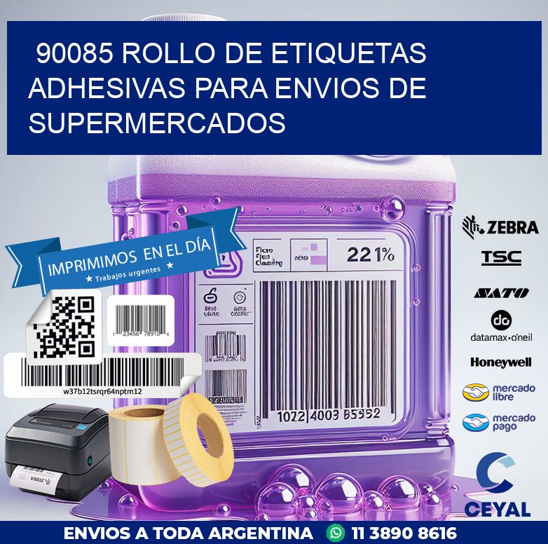 90085 ROLLO DE ETIQUETAS ADHESIVAS PARA ENVIOS DE SUPERMERCADOS