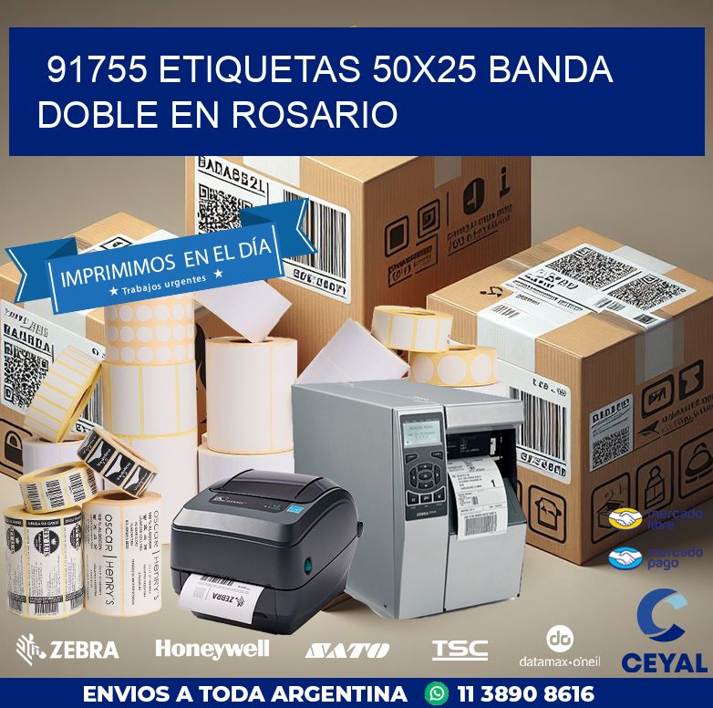 91755 ETIQUETAS 50X25 BANDA DOBLE EN ROSARIO