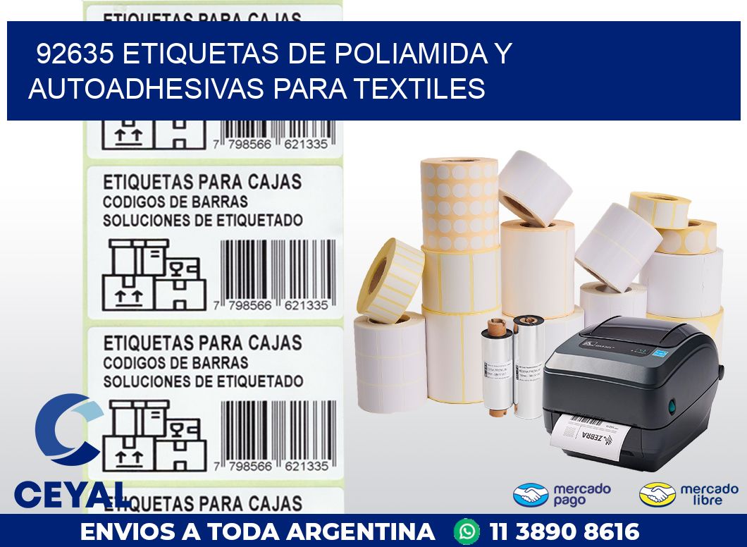 92635 ETIQUETAS DE POLIAMIDA Y AUTOADHESIVAS PARA TEXTILES