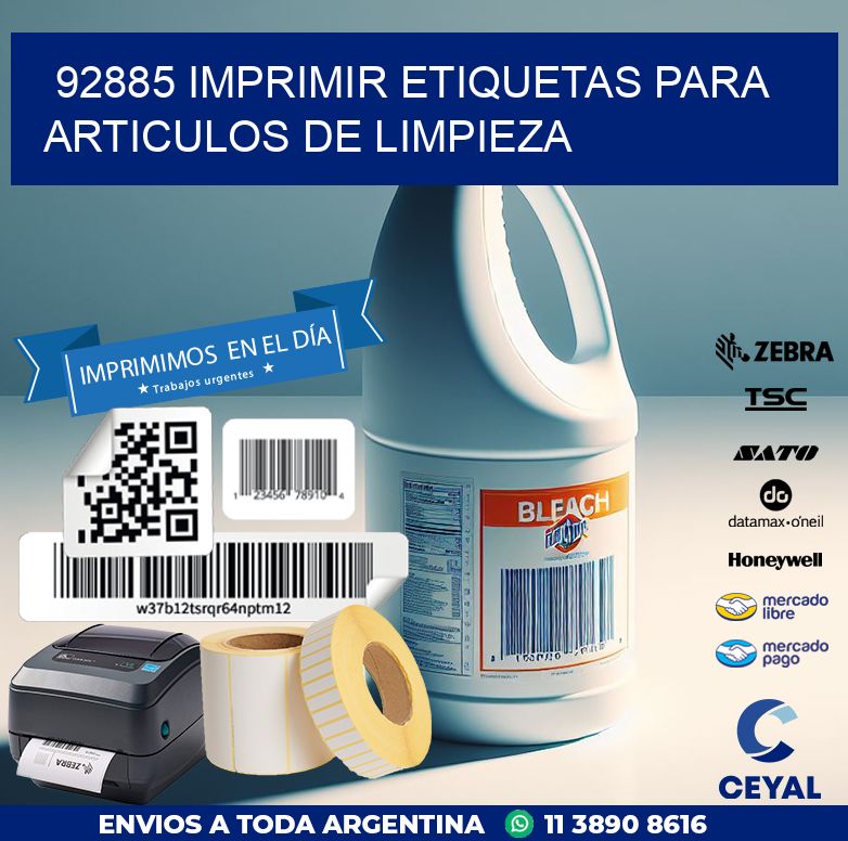 92885 IMPRIMIR ETIQUETAS PARA ARTICULOS DE LIMPIEZA