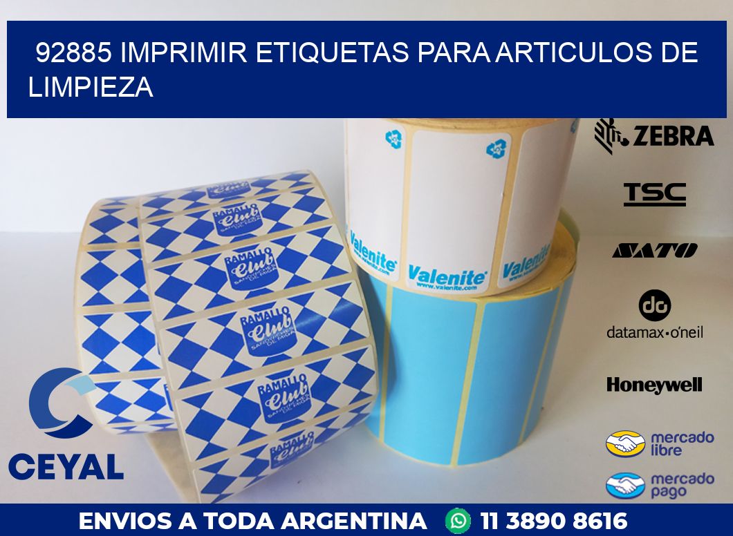 92885 IMPRIMIR ETIQUETAS PARA ARTICULOS DE LIMPIEZA