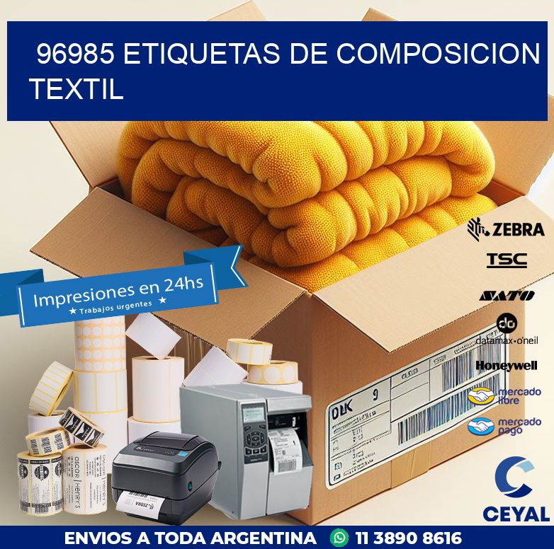 96985 ETIQUETAS DE COMPOSICION TEXTIL