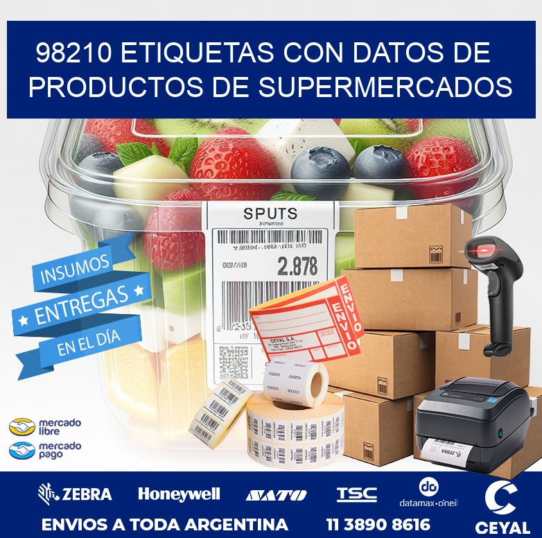98210 ETIQUETAS CON DATOS DE PRODUCTOS DE SUPERMERCADOS