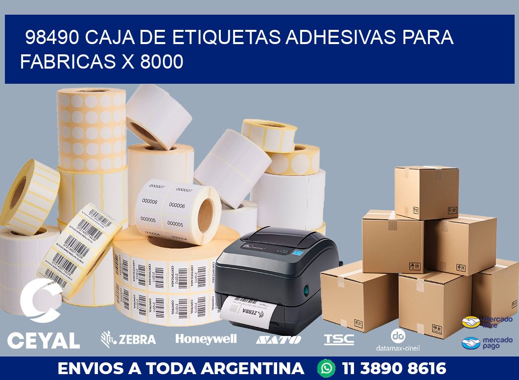 98490 CAJA DE ETIQUETAS ADHESIVAS PARA FABRICAS X 8000