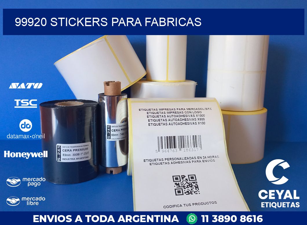 99920 STICKERS PARA FABRICAS