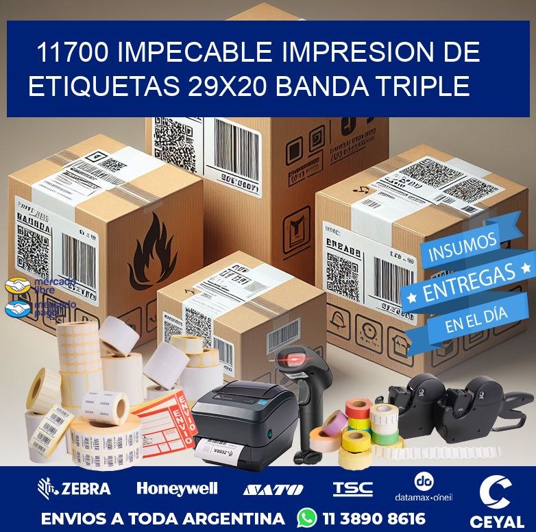 11700 IMPECABLE IMPRESION DE ETIQUETAS 29X20 BANDA TRIPLE