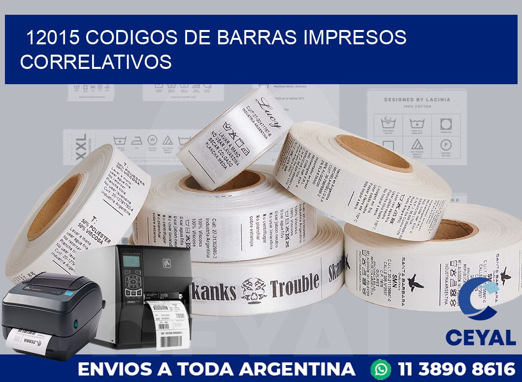 12015 codigos de barras impresos correlativos