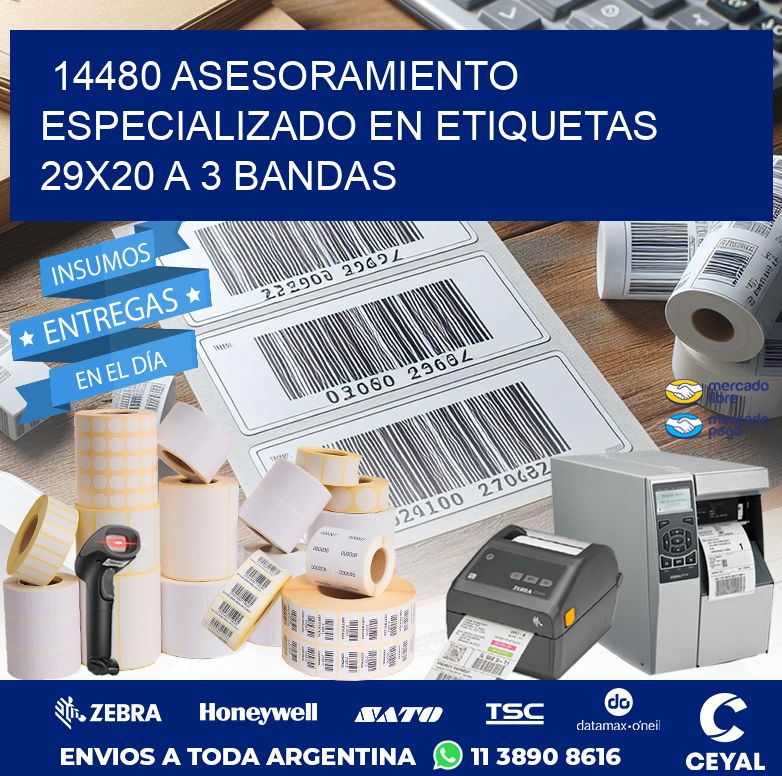 14480 ASESORAMIENTO ESPECIALIZADO EN ETIQUETAS 29X20 A 3 BANDAS