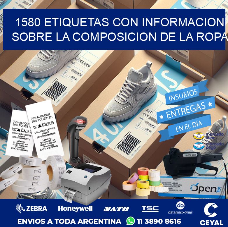 1580 ETIQUETAS CON INFORMACION SOBRE LA COMPOSICION DE LA ROPA
