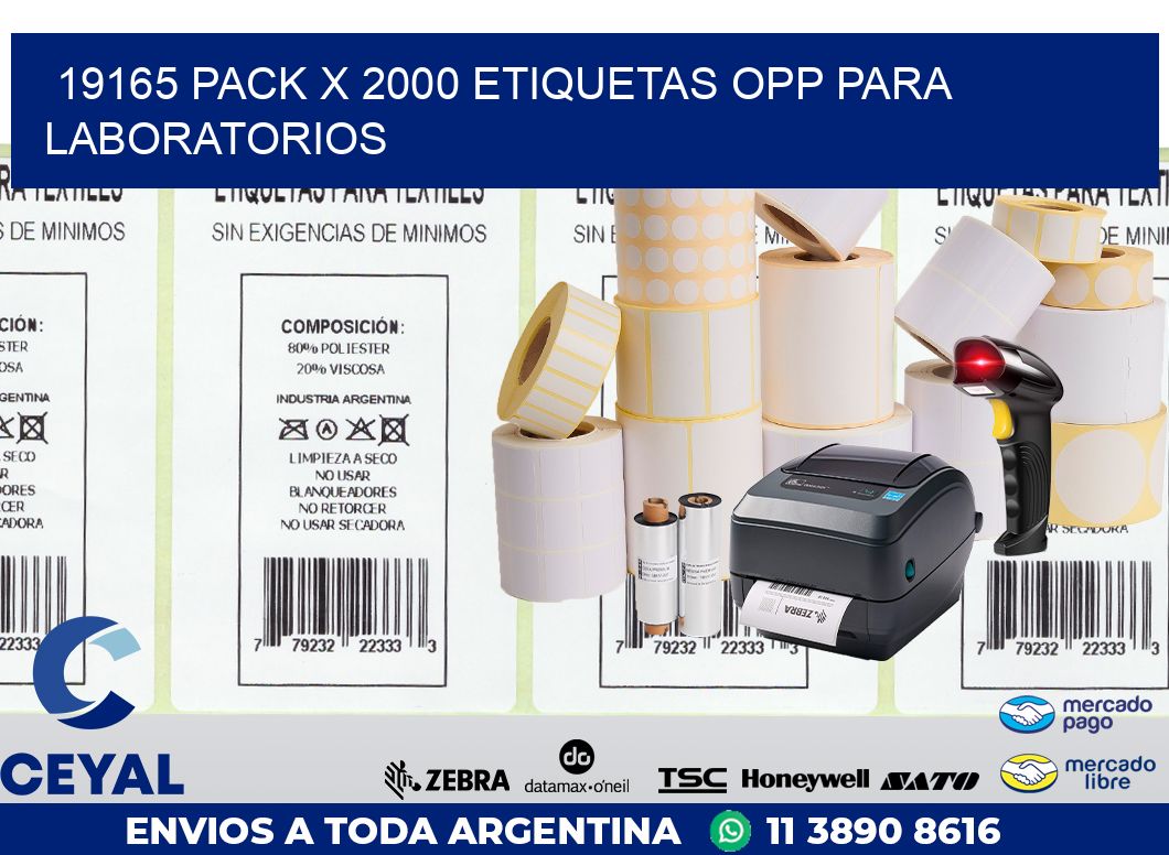 19165 PACK X 2000 ETIQUETAS OPP PARA LABORATORIOS