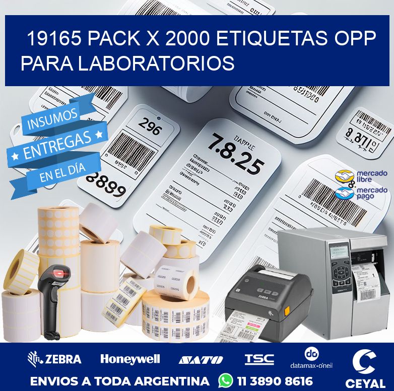 19165 PACK X 2000 ETIQUETAS OPP PARA LABORATORIOS
