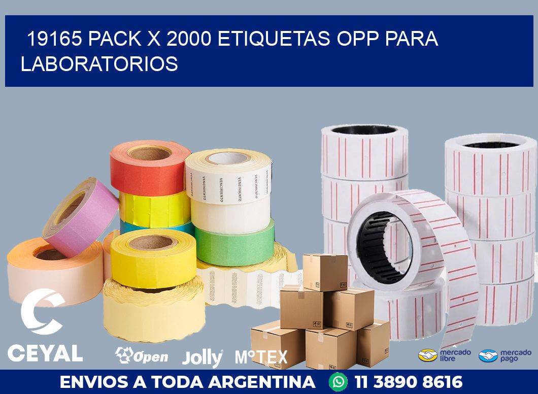 19165 PACK X 2000 ETIQUETAS OPP PARA LABORATORIOS